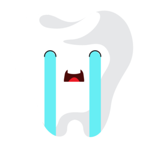 cartoon of crying tooth